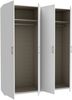 Forte ECONOBOX 2 Kleiderschrank 175 180, 4-türiger Drehtürenschrank mit Einlegeböden und Kleiderstange, Holzwerkstoff, Weiß, 177,5 cm breit, 210,5 cm hoch, 54,2 cm tief Bild 5