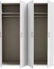 Forte ECONOBOX 2 Kleiderschrank 175 180, 4-türiger Drehtürenschrank mit Einlegeböden und Kleiderstange, Holzwerkstoff, Weiß, 177,5 cm breit, 210,5 cm hoch, 54,2 cm tief Bild 4