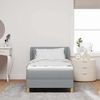 vidaXL Boxspringbett mit Matratze Hellgrau 90 x 190 cm Stoff 3340248 Bild 3