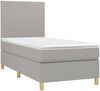 vidaXL Boxspringbett mit Matratze Hellgrau 90x200 cm Stoff, Härtegrad: H2 [3142145] Bild 3
