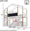 Kinderbett Baumhaus mit Rutsche & Leiter 90x200 cm, Hochbett für Kinder– 2x Lattenrost- Natur & Weiß Bild 2