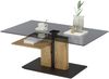 Couchtisch >DELMAS< Höhenverstellbar, Rollen, Eiche / schwarz - 105x45/63x65 (BxHxT) Bild 4