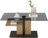 Couchtisch >DELMAS< Höhenverstellbar, Rollen, Eiche / schwarz - 105x45/63x65 (BxHxT) Bild 5