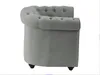 Vente-unique - Sessel - Samt - Hellgrau - CHESTERFIELD Bild 4