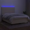 Boxspringbett mit Matratze & LED Stoff Creme 140x200 cm, Härtegrad: H2 [3135042] Bild 4