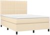 Boxspringbett mit Matratze & LED Stoff Creme 140x200 cm, Härtegrad: H2 [3135042] Bild 3