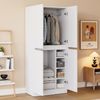 Bett 70x40x170 cm mit Stauraum – weißer Kleiderschrank im minimalistischen Design Bild 4