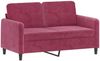 vidaXL 3-tlg. Sofagarnitur Weinrot Samt 3202028 Bild 2