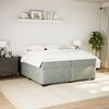 vidaXL Boxspringbett mit Matratze Hellgrau 200x200 cm Samt 3285305 Bild 3