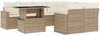 vidaXL 9-tlg. Garten-Sofagarnitur mit Kissen Beige Poly Rattan 3267168 Bild 2