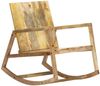 vidaXL Schaukelstuhl Braun Echtleder und Massivholz Mango 282906 Bild 2