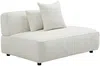 Vente-unique - LELACO Chaise longue Stoff Weiß - B 105 cm x H 74 cm x L 145 cm Bild 2