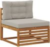 vidaXL Outdoor-Sofagarnitur mit Kissen 5 pcs Natürlich und Hellgrau 3373286 Bild 3