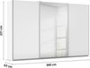 rauch Kleiderschrank, Schwebetürenschrank KULMBACH, 3-türig, 1 Spiegeltüre, inkl. Türdämpfer und weiterem Zubehör, Hochglanz Weiß/Alpinweiß, 360 x 231 x 63 cm Bild 4