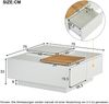 Couchtisch 75 x 75 x 33,5 cm in Weiß, Hochglanz mit verschiebbaren Platten und 4 Schubladen Bild 5