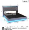 LED Polsterbett 140*200 cm mit USB-Ladeanschluss und Hydraulischer Lagerung, Hautfreundlicher Leinenstoff Grau Bild 3