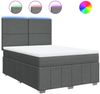 vidaXL Boxspringbett mit Matratze Dunkelgrau 140x190 cm Stoff 3293957 Bild 2
