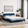 vidaXL Bettgestell mit Kopfteil "Dover" Blau 160x200 cm Stoff 373211 Bild 2