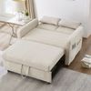 Sofabett mit Schlaffunktion, Baumwoll-Leinen-Stoff, ausziehbar & 3-fach verstellbar, 166x95 cm, Beige Bild 3