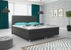 Boxspringbett Boston Plus 180x200 Webstoff Anthrazit mit Topper-Optik Bild 3