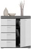 INOSIGN Kommode Siena, Breite 80 cm, 1 Tür, 2 Einlegeböden, 3 Fächer, 4 Schubkästen, Front-Rillenfräsung, Schuhkommode, Schuhschrank, Anrichte, Sideboard Bild 4