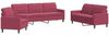 vidaXL 3-tlg. Sofagarnitur mit Kissen Weinrot Samt 3278435 Bild 2