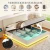 Polsterbett 180x200 cm ohne Matratze, Beige, Cordstoff, LED, USB-C, Bettkasten, höhenverstellbares Kopfteil Bild 5