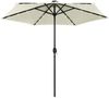 Sonnenschirm, Terrassenschirm mit LED-Beleuchtung und Alu-Mast 270 cm Sandweiß Bild 2