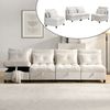 Merax 4-Sitzer Sofa, modulares trennbares Sofaset, Frei kombinierbar, mit Stauraum unter allen Sitzkissen+Schlaffunktion+Chenille-Bezug, Freie Raumgestaltung mit Wohnzimmer-Sofabett-Kombinatio, Beige Bild 2