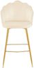 Barhocker Beige 2er Set 52 x 54 cm Samt Muscheldesign mit Metallgestell Gold Bild 3