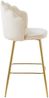 Barhocker Beige 2er Set 52 x 54 cm Samt Muscheldesign mit Metallgestell Gold Bild 4