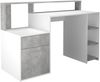 Schreibtisch >BOLTON< in weiß-Beton LA - 138,5x91,6x53,5cm (BxHxT) Bild 4