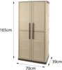 Dmora Adenina-Außengarderobe, Mehrzweck-Balkonschrank, 2-türiger Außenschrank, 100 % Made in Italy, Beige und Braun, kariertes Finish, 70 x 39 x 165 cm Bild 3