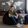 AD. CON Sitzsack mit EPS-Perlen Füllung Puff Relax-Sessel Sitzkissen Bodenkissen Bean Bag 80 x 90 x 50 cm 185L Schwarz Bild 3