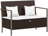 vidaXL Gartenbank 2-Sitzer mit Kissen Braun Poly Rattan 364113 Bild 2