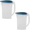 Engelland Wasserkrug Getränkekkrug mit Füllskala und abnehmbarem Deckel, (Vorteils-Set, 2-tlg, 2 Liter Fassungsvermögen je Krug), BPA-frei, frostbeständig, spülmaschinengeeignet, Kühlschrankkrug Bild 2