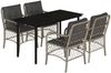 vidaXL 5-tlg. Garten-Essgruppe mit Kissen Hellgrau Poly Rattan 3212175 Bild 2