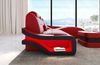 Mini Ecksofa Elegante L-Form Leder - Echtleder - rot-schwarz - Rechts Bild 4