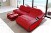 Mini Ecksofa Elegante L-Form Leder - Echtleder - rot-schwarz - Rechts Bild 3
