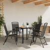 vidaXL Klappbare Gartenstühle 4 Stk. Graumeliert Stahl und Textilene 3157293 Bild 3