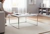 Couchtisch >Reno< in MDF weiß, Metall verchromt - 70x40x70cm (BxHxT) Bild 3