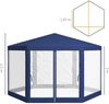 Gartenpavillon mit Polyesterdach & Netzvorhängen, 394 x 341,2 x 250 cm, Blau Bild 5