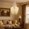 LED Hängeleuchte, Kristallbehang, verchromt, D 38 cm Bild 5