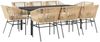 vidaXL 9-tlg. Garten-Essgruppe mit Kissen Braun Poly Rattan Glas 3334624 Bild 2