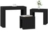 vidaXL Satztische 3 pcs Schwarz Eichen-Optik Holzwerkstoff 862070 Bild 3