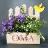 Herz & Heim Geschenkbox Pflanzkorb mit Zaun - Geschenkkorb mit Druck für Mama, Papa, Oma, Opa, aus Holz, mit Folie ausgekleidet Bild 4