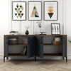 Dmora Kommode Agape, Wohnzimmerbuffet, Wohnzimmer-Sideboard, Moderne Küchen-Speisekammer, 180x35h78 cm, Walnuss und Anthrazit Bild 4