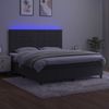 vidaXL Boxspringbett mit Matratze & LED Dunkelgrau 160x200 cm Samt 3136132 Bild 4