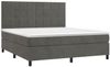 vidaXL Boxspringbett mit Matratze & LED Dunkelgrau 160x200 cm Samt 3136132 Bild 3