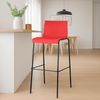 2er Set Barhocker Hoover Kunststoff 4-Fuß Gestell schwarz, rot Bild 3